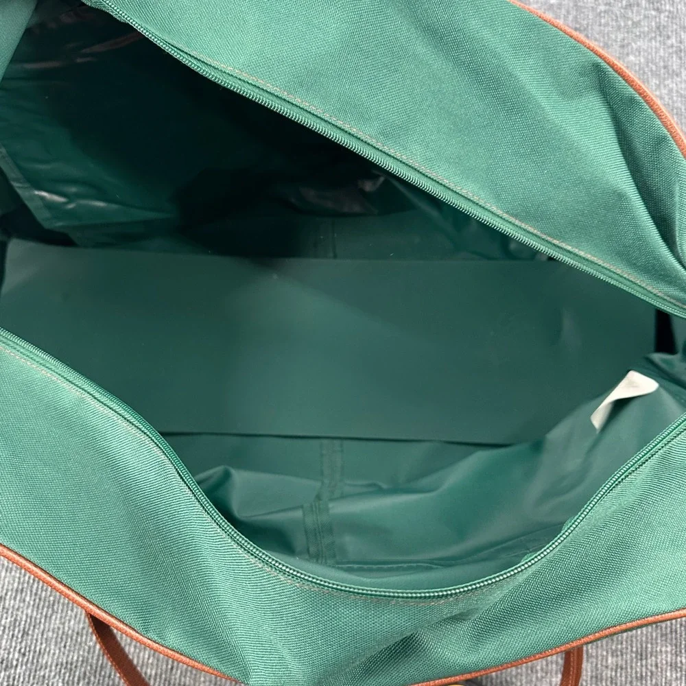 Ralph Lauren Weekender Duffle Bag Large Canvas Faux Leather Green Vintage Travel